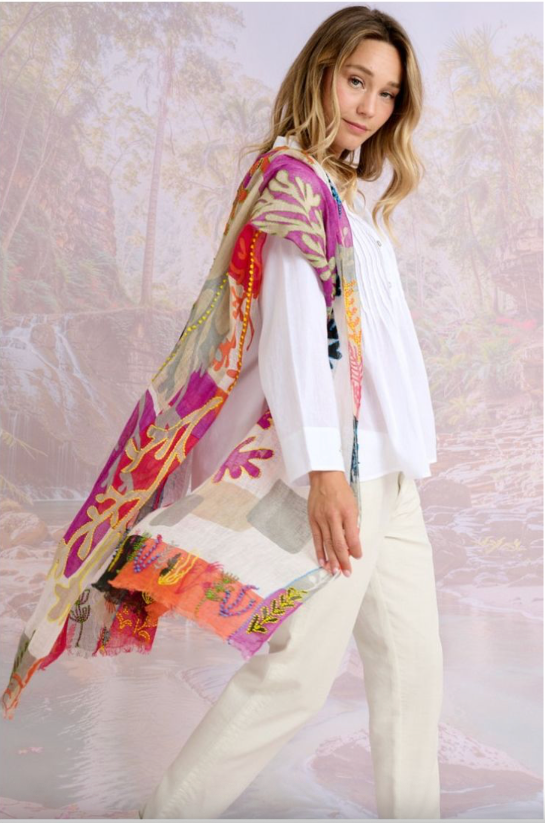 Storiatipic Alize Linen Scarf Violet - Big Bag NY