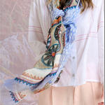 Storiatipic Athena Linen Scarf Bleuet - Big Bag NY