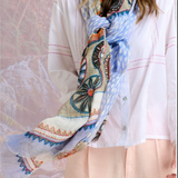 Storiatipic Athena Linen Scarf Bleuet - Big Bag NY