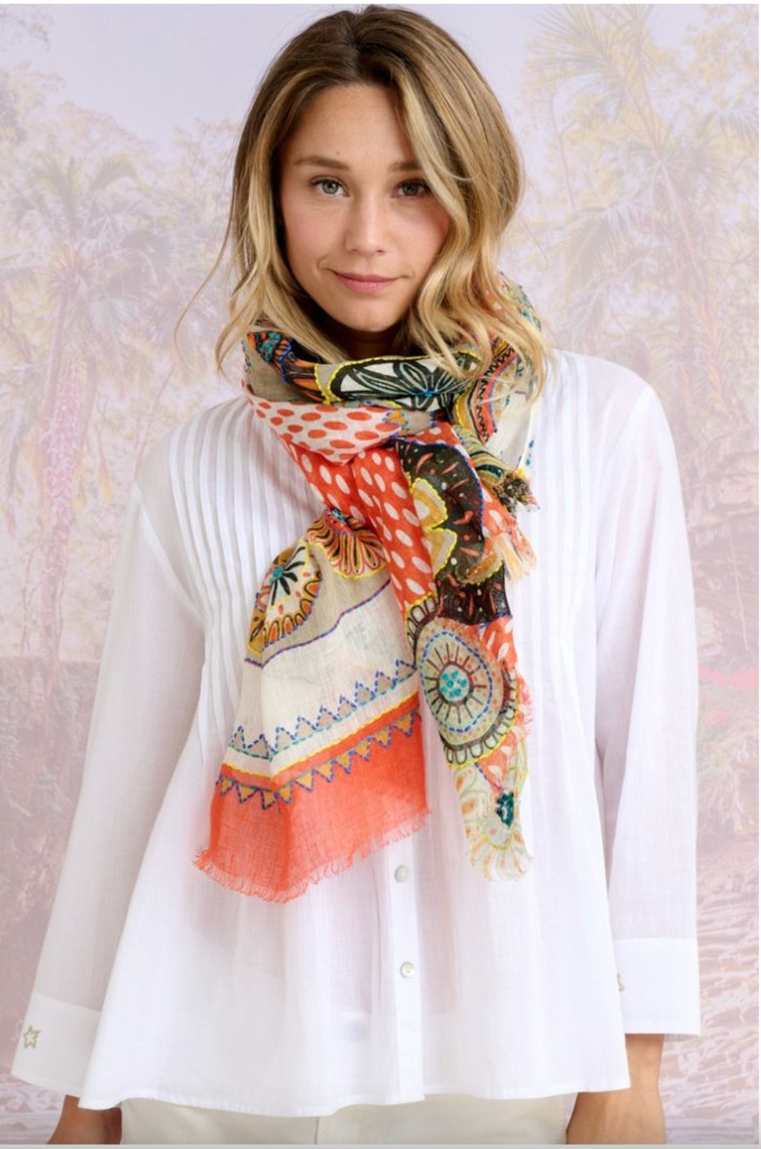 Storiatipic Athena Linen Scarf Rouge - Big Bag NY