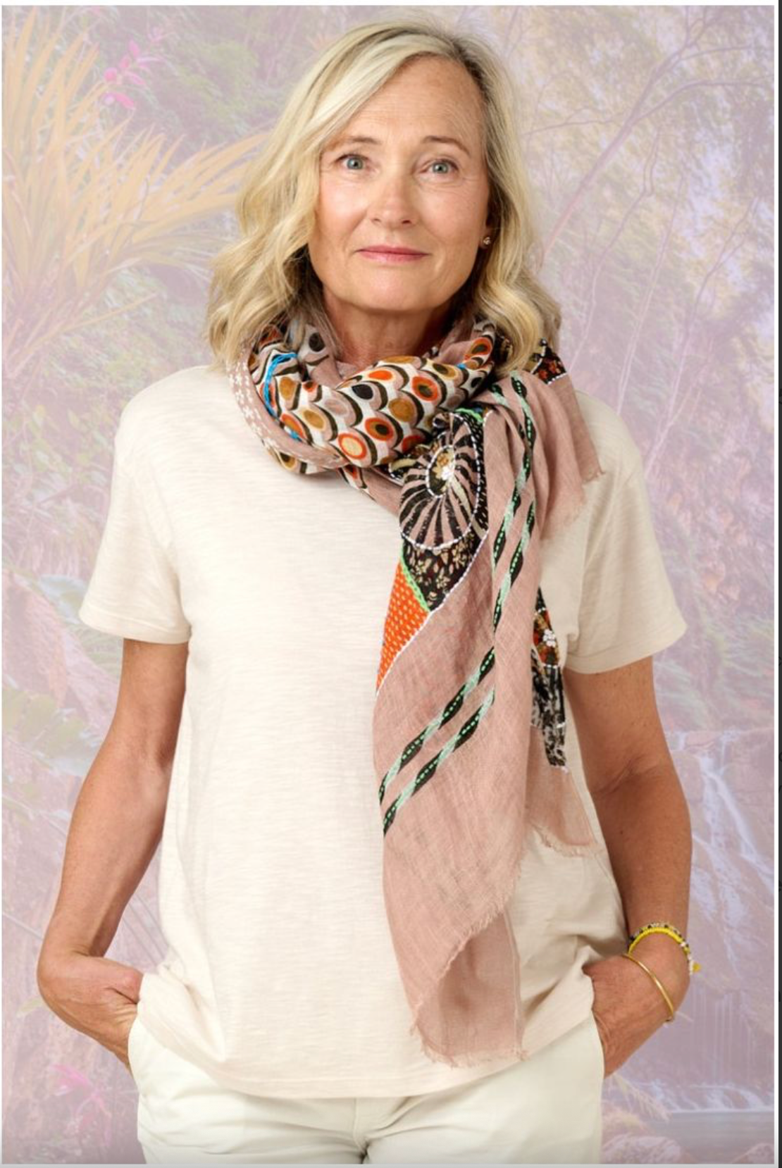 Storiatipic Bella Linen Scarf Beige - Big Bag NY
