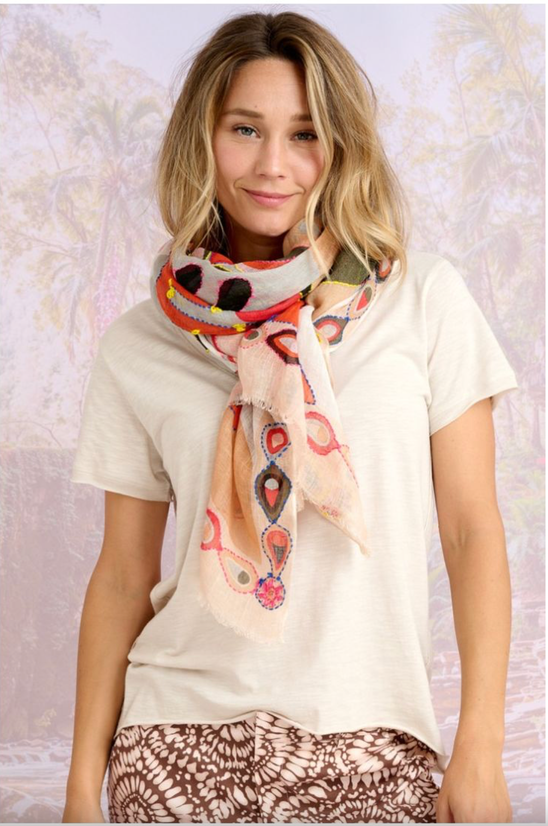 Storiatipic Blanca Linen Scarf Corail - Big Bag NY