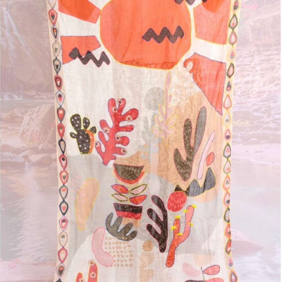 Storiatipic Blanca Linen Scarf Corail - Big Bag NY