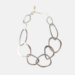 Super Large Flat Chain Link Necklace Silver  - Big Bag NY