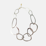 Super Large Flat Chain Link Necklace Silver  - Big Bag NY