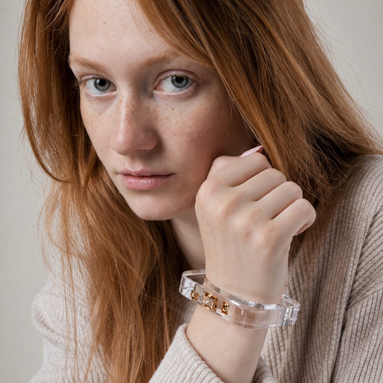 Tanis Bracelet Clear Golden Shadow - Big Bag NY