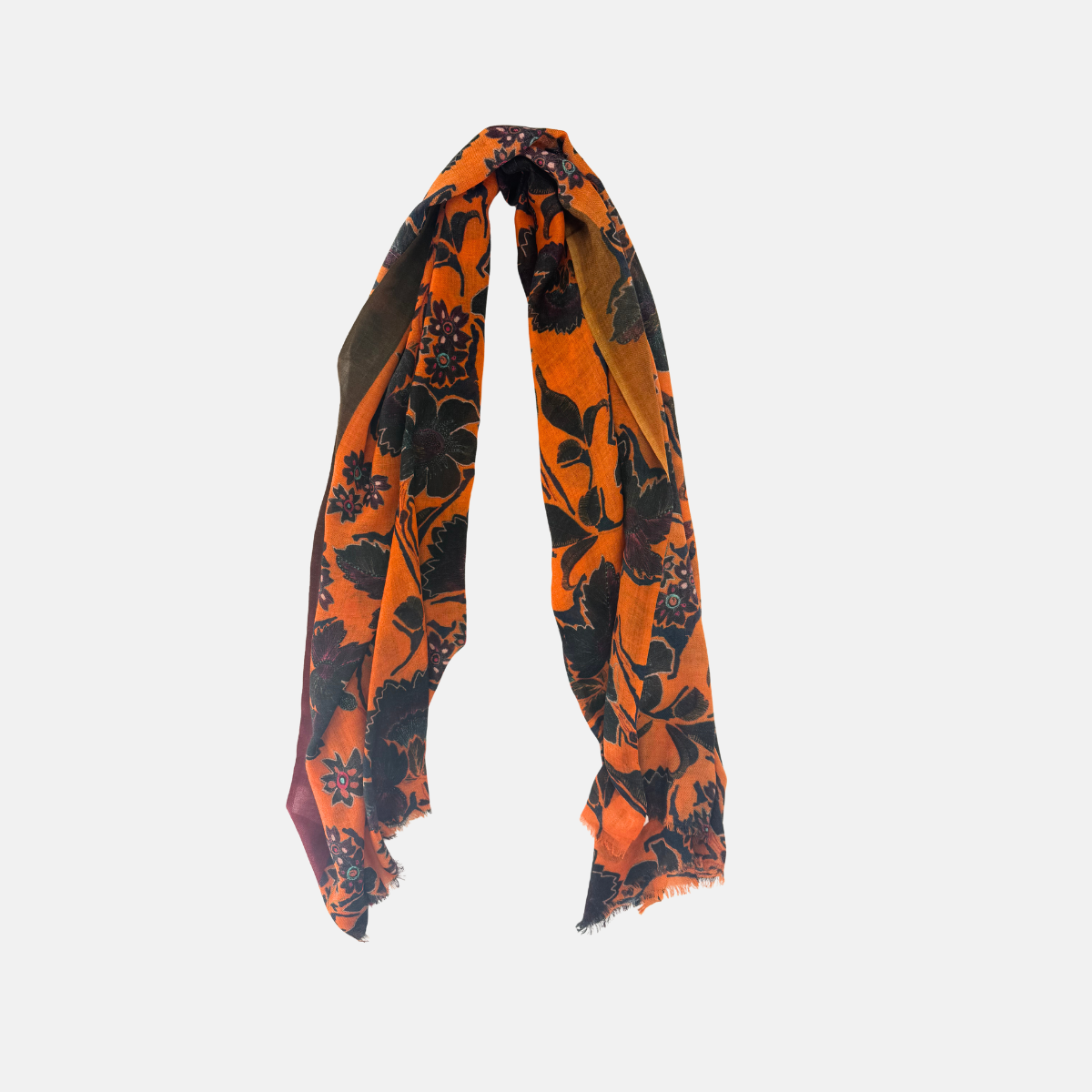 Tara Blanca Orange Jungle Florals Scarf2 - Big Bag NY