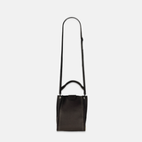 Top Handle Tote Mini Leather Phone Bag Dark Brown- Big Bag NY