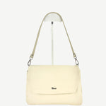 Triple Compartment Small Shoulder Bag Beige - Big Bag NY