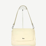 Triple Compartment Small Shoulder Bag Beige - Big Bag NY