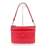 Triple Compartment Small Shoulder Bag Red - Big Bag NY
