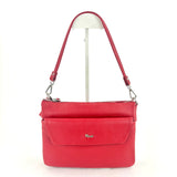 Triple Compartment Small Shoulder Bag Red - Big Bag NY