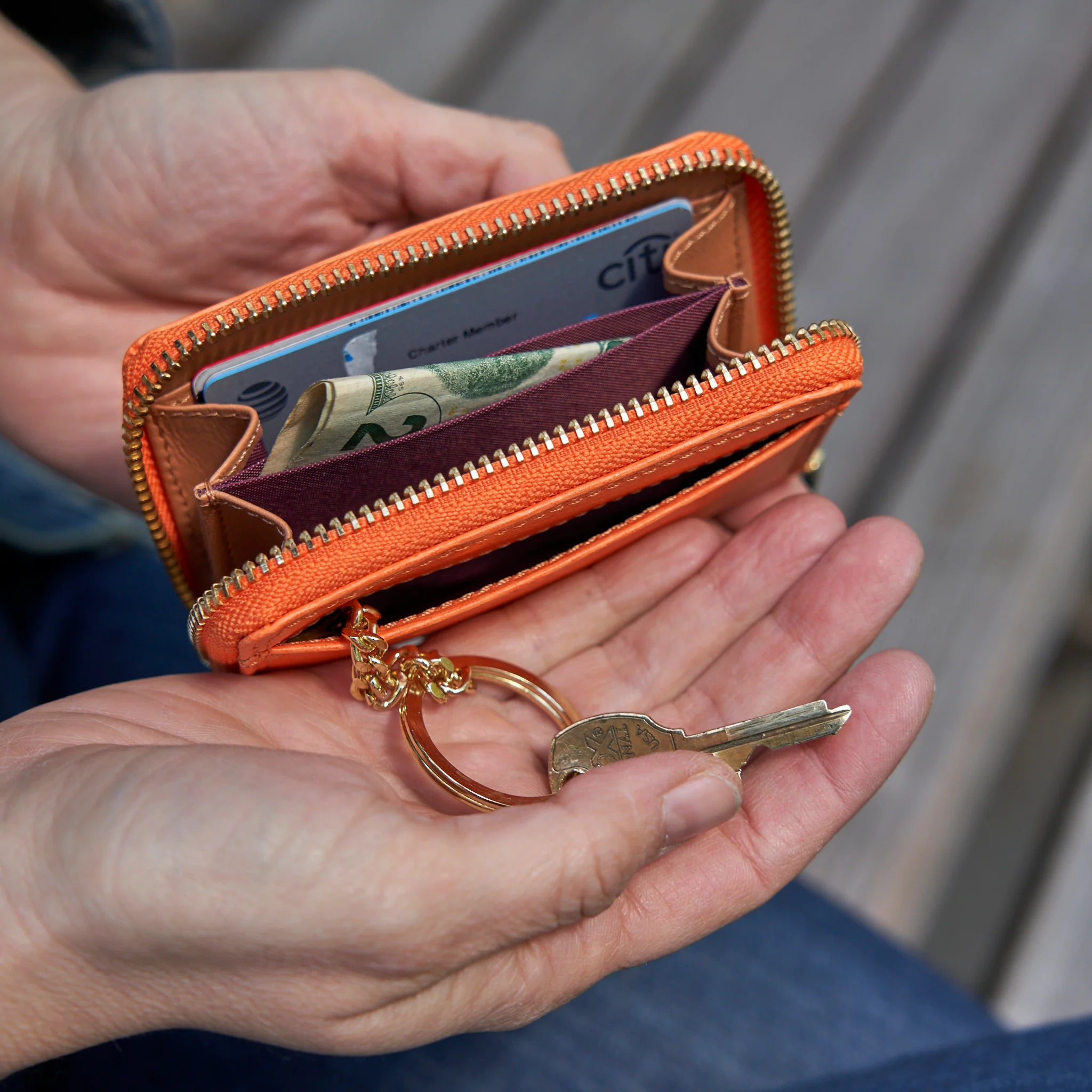 Tusk Madison Coin and Card Case Orange - Big Bag NY