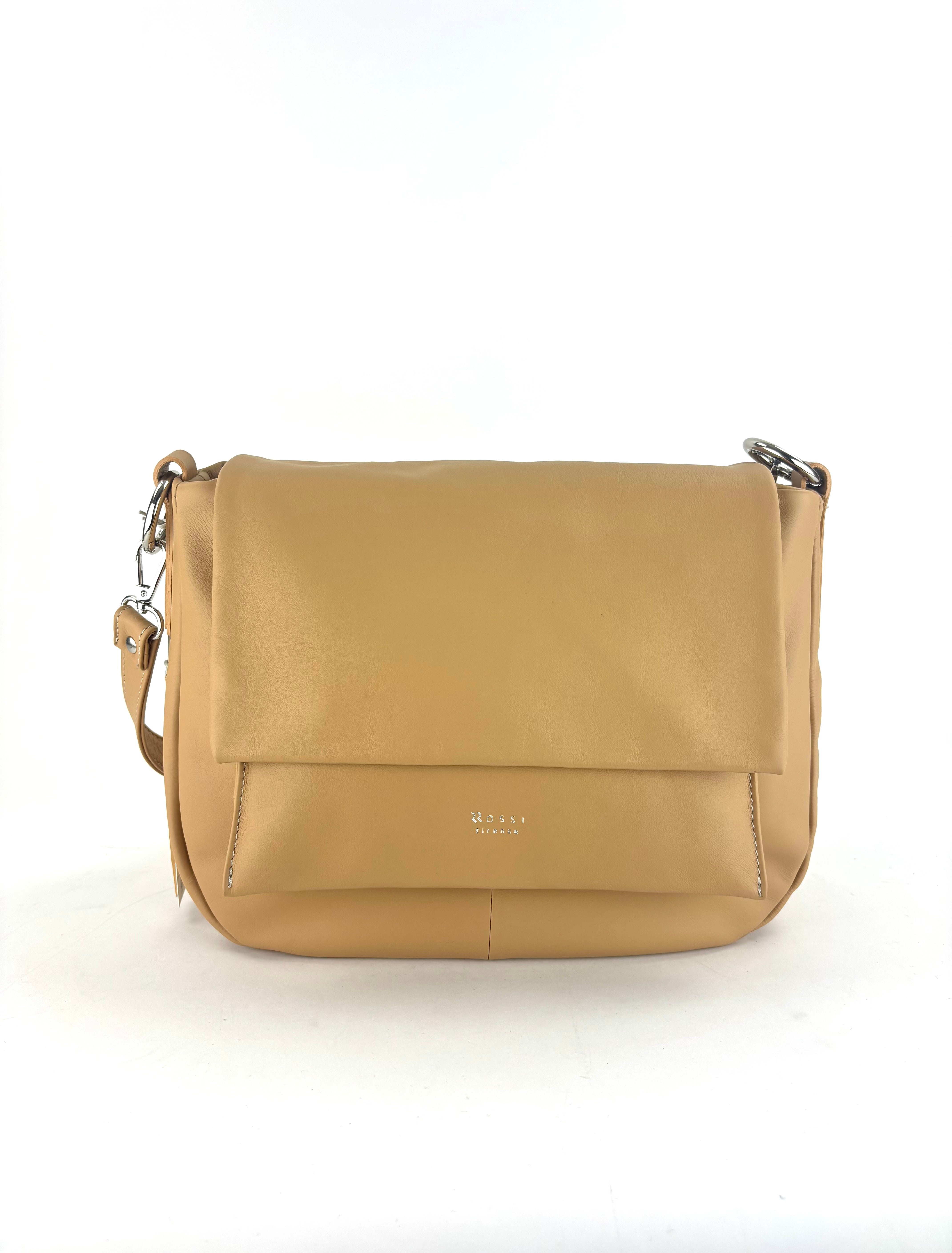 Ultrasmooth Calfskin Multi Compartment Shoulder Bag Camel - Big Bag NY