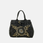 Campomaggi ROSSELLA Studded Top Handle Tote in Black - Big Bag NY