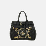 Campomaggi ROSSELLA Studded Top Handle Tote in Black - Big Bag NY