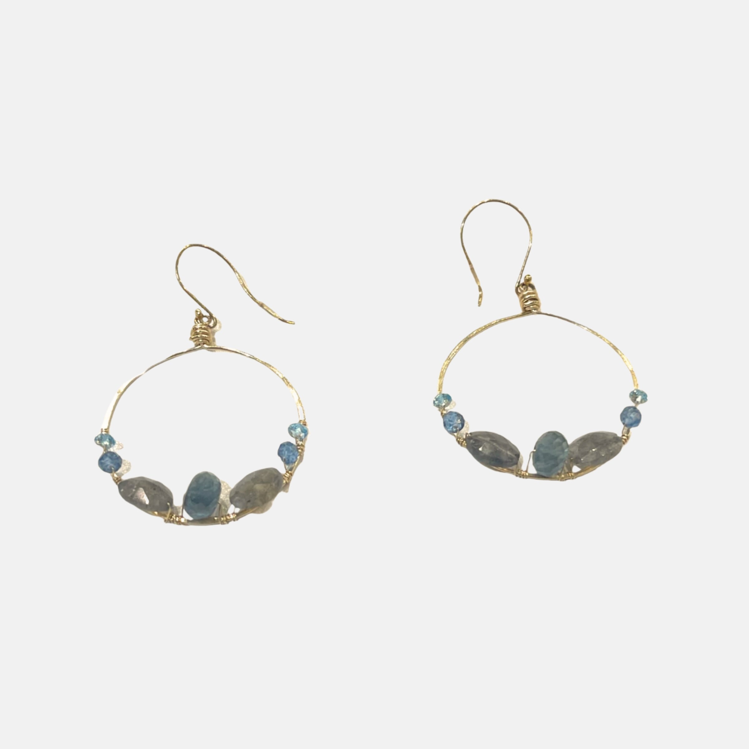 Alicia Von Fleteren Blue Topaz and Labradorite Hoops - Big Bag NY