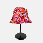 Rossomento Abstract Print Rain Hat in Pink - Big Bag NY