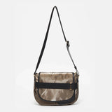 Jack Gomme PETIT GABY Linen Messenger Bag in Chestnut - Big Bag NY