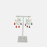 Small Apatite and Carnelian Branch Earrings