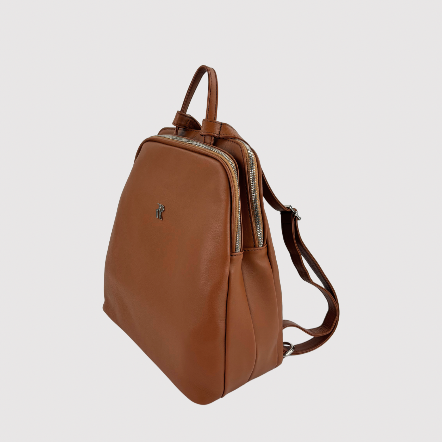 Rossi &nbsp;Firenze Double Zip Pocket Leather Backpack - Big Bag NY