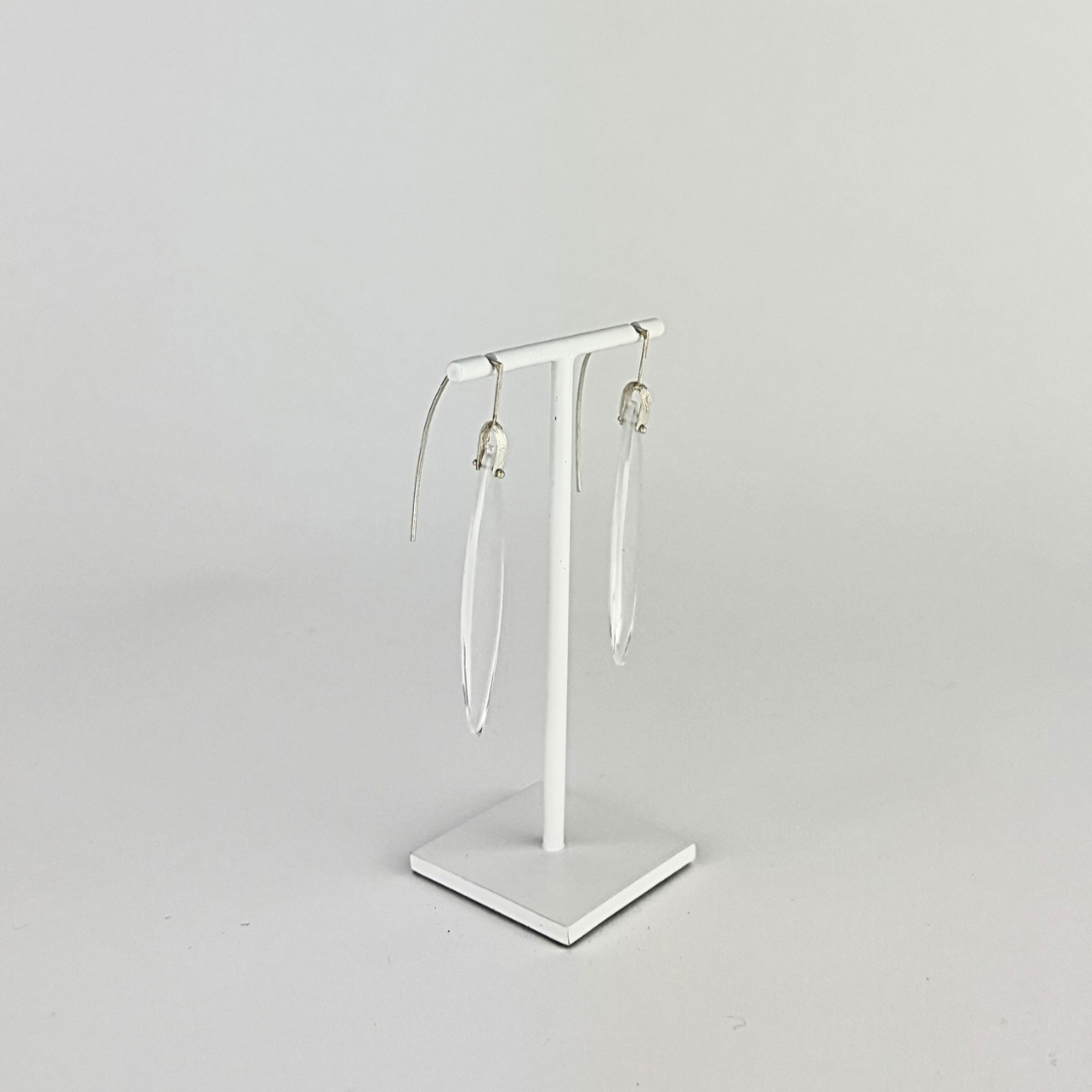 Heather Guidero Long Bridle Drop Earrings in Clear Quartz - Big Bag NY
