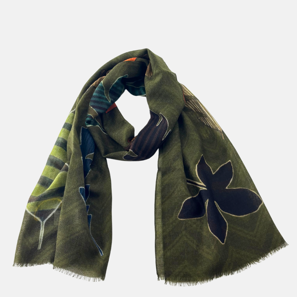 Barbieri Fall Leaves Wool Scarf - Big Bag NY