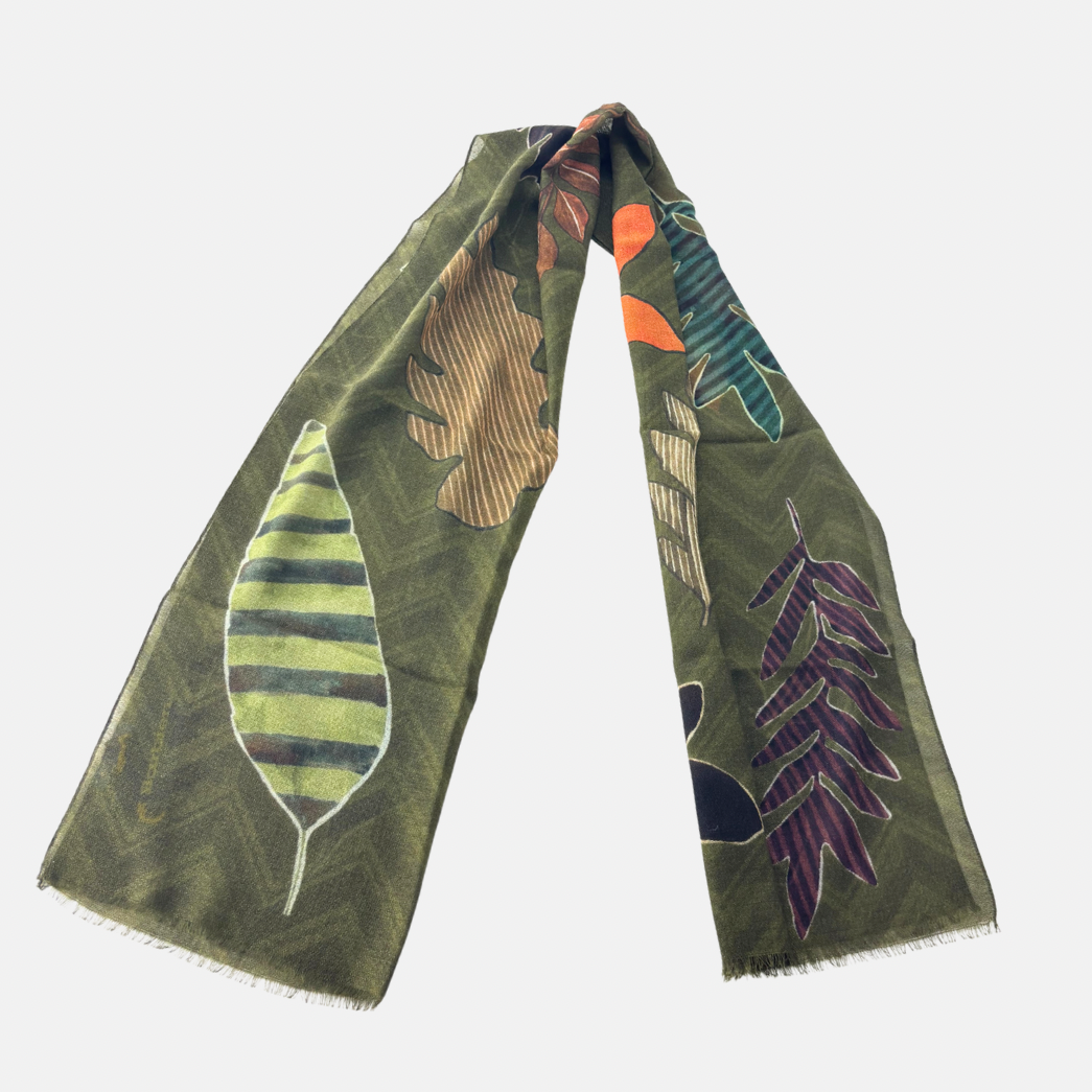 Barbieri Fall Leaves Wool Scarf - Big Bag NY