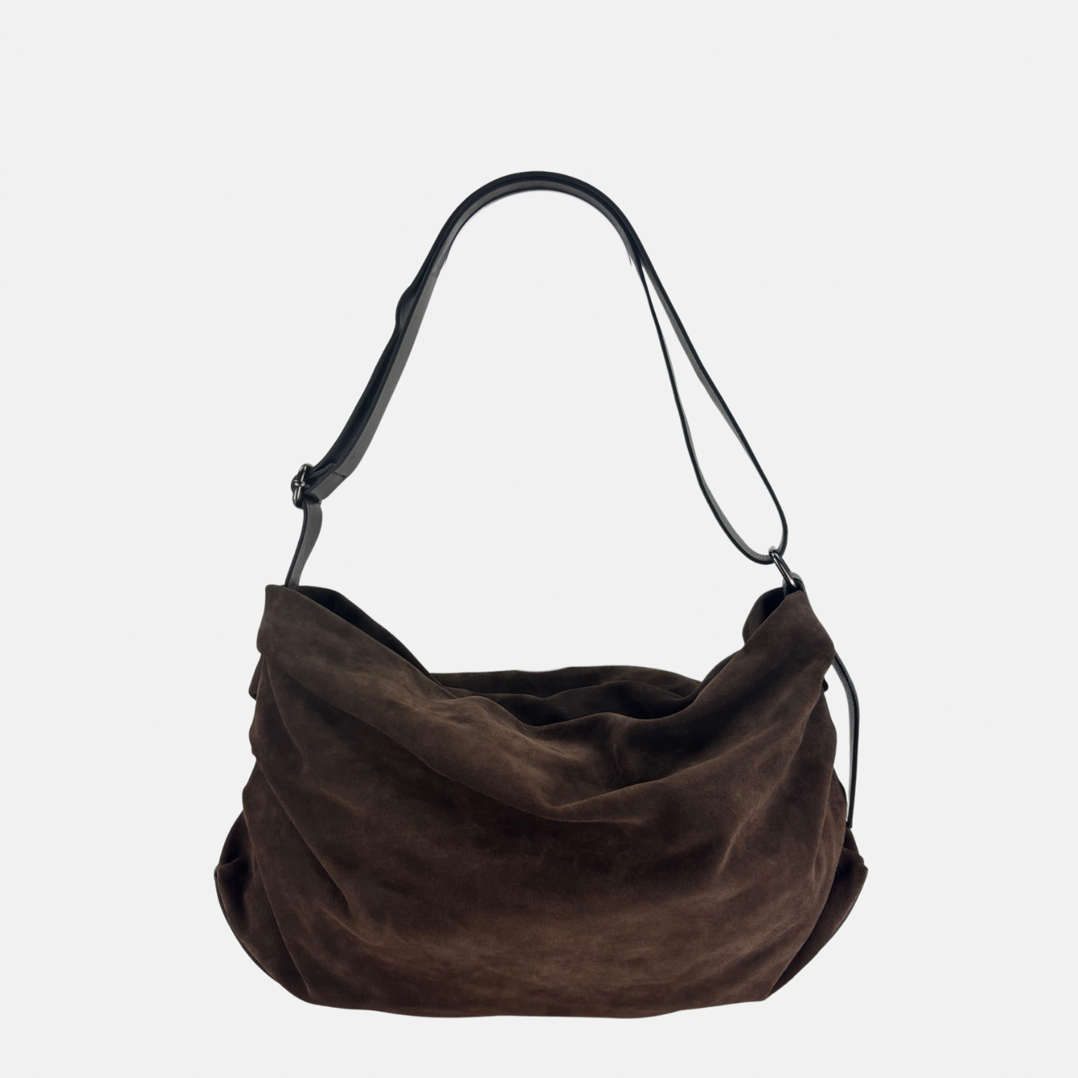 Reptile's House Large Nika Lambskin Rouched Moon Crossbody Bag - Big Bag NY
