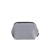 InZu Midi Cosmetic Pouch in Black and White Lines