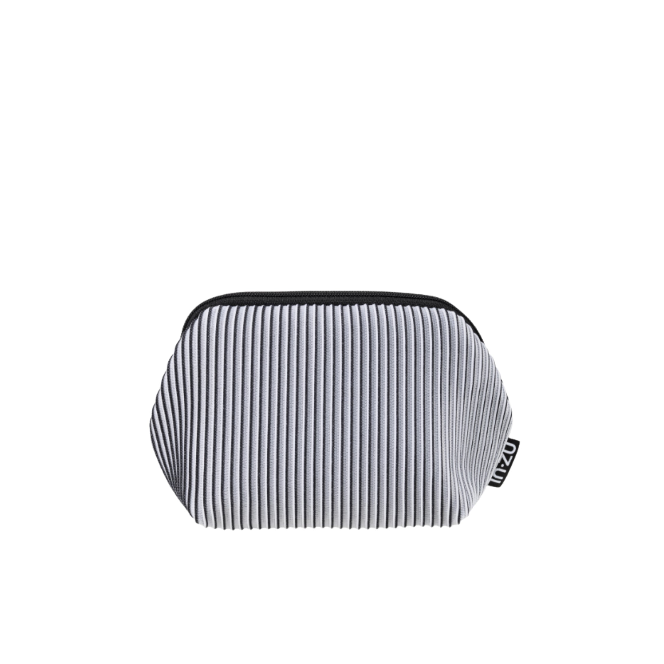 InZu Midi Cosmetic Pouch in Black and White Lines