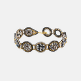 Black and Gold Circle Moonstone Bracelet
