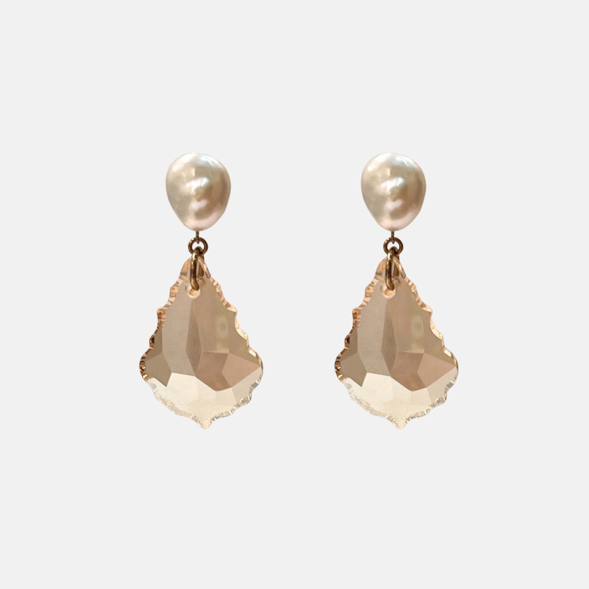 Chan Luu Freshwater Pearl and Chandelier Crystal Drop Earrings - Big Bag NY