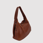 Rossi Pebbled Leather Hobo - Cognac - Big Bag NY