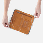 Hobo Lauren Clutch-Wallet in Polished Leather Tan - Big Bag NY