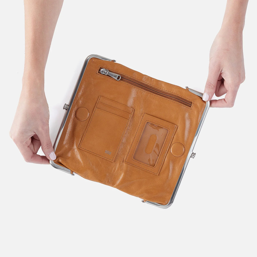 Hobo Lauren Clutch-Wallet in Polished Leather Tan - Big Bag NY