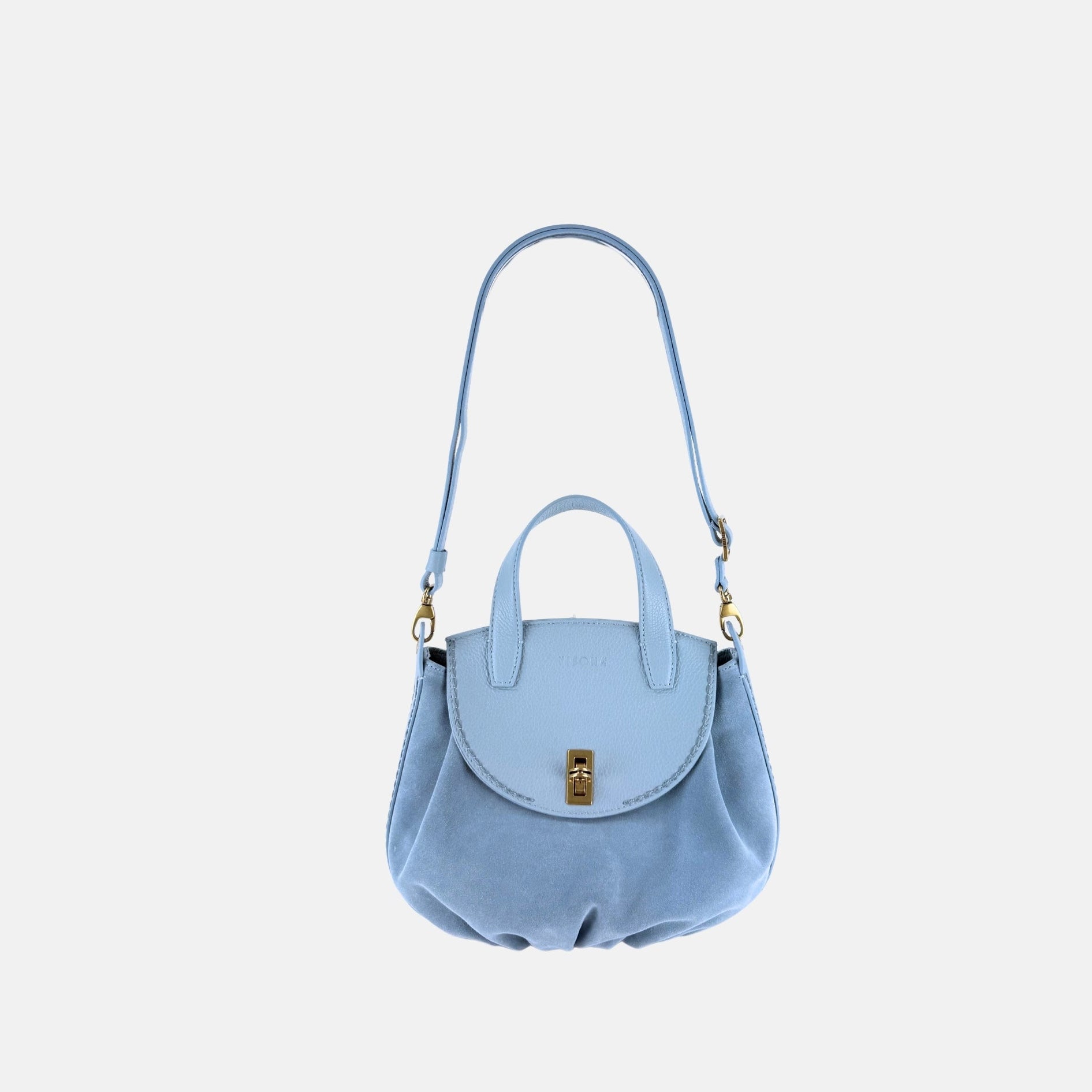 VISONA Small City Handbag in Sky Blue - Big Bag NY