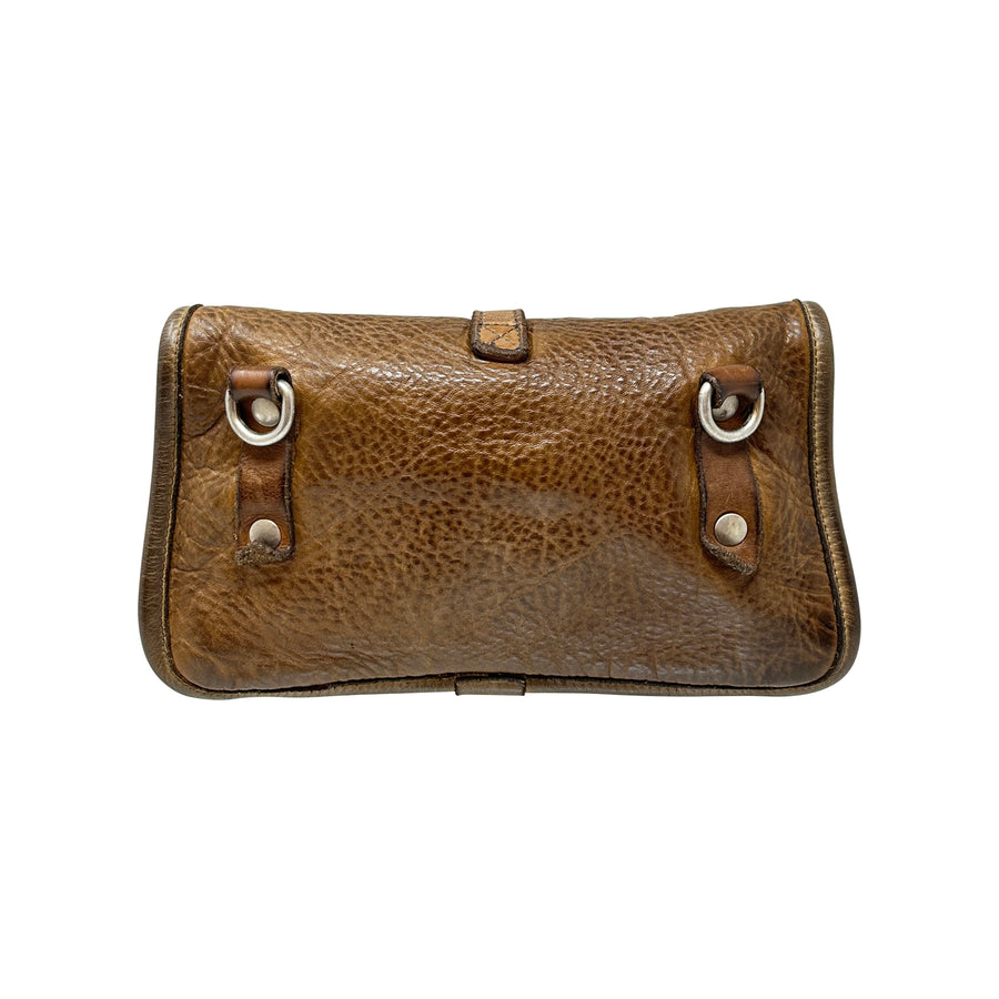 VLD  Small Perforated Treated Leather Crossbody Bag