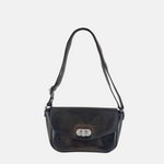 VLD FLAPPING HARD Small Turnlock Bag in Dark Ebano Brown - Big Bag NY