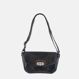 VLD FLAPPING HARD Small Turnlock Bag in Dark Ebano Brown - Big Bag NY