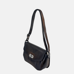 VLD FLAPPING HARD Small Turnlock Bag in Dark Brown - Big Bag NY