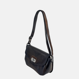 VLD FLAPPING HARD Small Turnlock Bag in Dark Brown - Big Bag NY