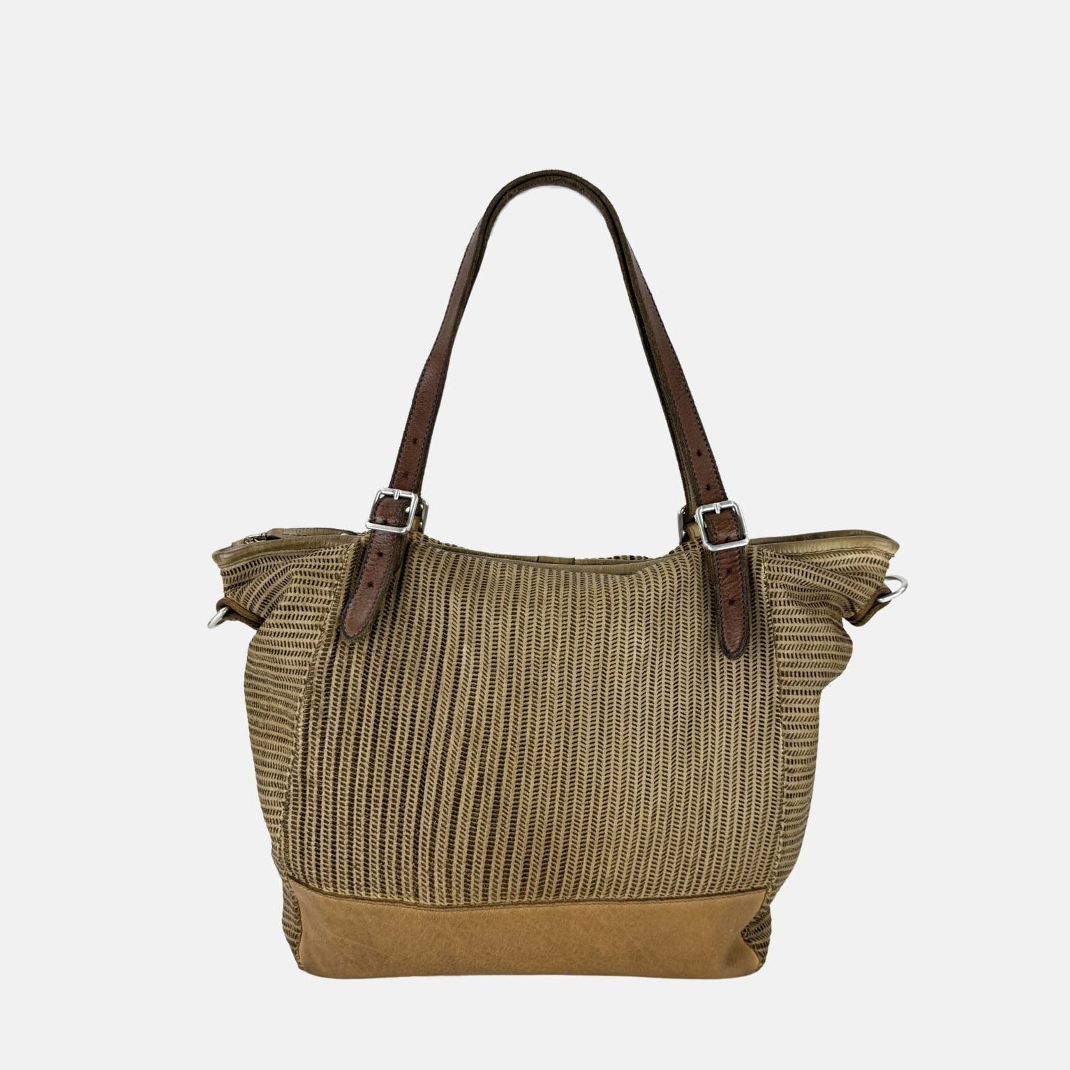 VLD PROMENADE Tote and Crossbody Bag in Biscuit Gold - Big Bag NY