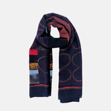 Vert Lago Abstract Orange Wool Long Scarf - Big Bag NY