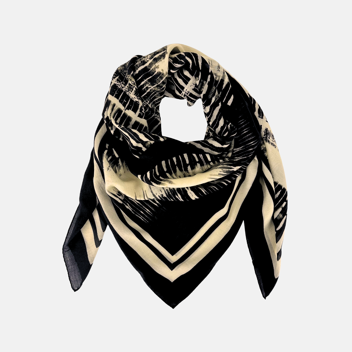 Vert Lago Black and White Cashmere Scarf - Big Bag NY