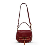 Plinio Visona Small Crossbody Saddlebag in Burgundy - Big Bag NY