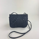 Visona Dream Woven Flap Crossbody Black - Big Bag NY