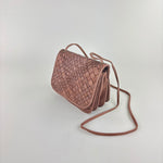 Visona Dream Woven Flap Crossbody Cognac - Big Bag NY