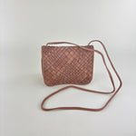 Visona Dream Woven Flap Crossbody Cognac - Big Bag NY