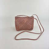 Visona Dream Woven Flap Crossbody Cognac - Big Bag NY
